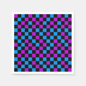 Blaue violette und schwarze karierte Muster Serviette (Vorderseite)