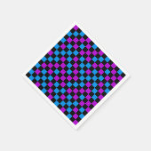 Blaue violette und schwarze karierte Muster Serviette (Ecke)