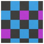 Blaue violette und schwarze karierte Muster Stoff (Nahaufnahme)