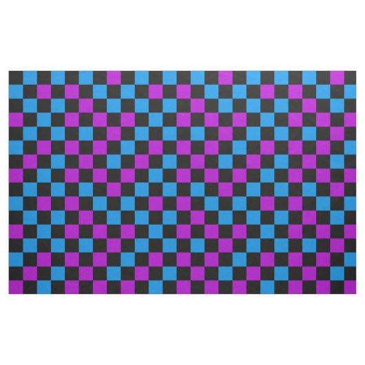 Blaue violette und schwarze karierte Muster Stoff (Fat Quarter (45,7 x 55,9 cm))