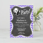 Blaue Violette Zickzack; Panda Einladung (Stehend Vorderseite)