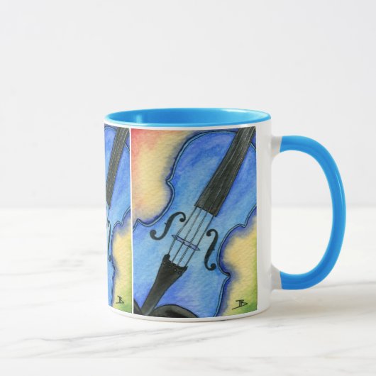 Blaue Violinen-Tasse Tasse (Rechts)