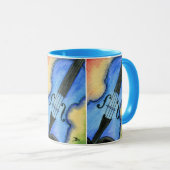 Blaue Violinen-Tasse Tasse (VorderseiteRechts)