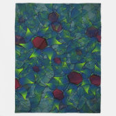 Blaue, virtuelle Blütenblätter, Blätter und rote H Fleecedecke (Vorderseite)