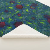 Blaue, virtuelle Blütenblätter, Blätter und rote H Sherpadecke (3/4)