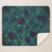 Blaue, virtuelle Blütenblätter, Blätter und rote H Sherpadecke (Vorderseite (Horizontal))