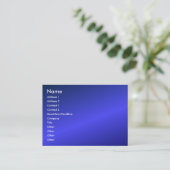 Blaue Visitenkarte (Stehend Vorderseite)