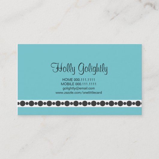 Blaue Visitenkarte (Vorderseite)