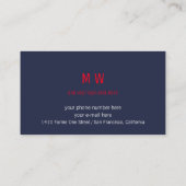 blaue Visitenkarte für Musiker mit roter Note (Rückseite)