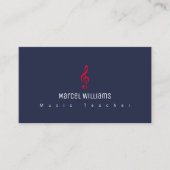 blaue Visitenkarte für Musiker mit roter Note (Vorderseite)