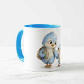Blaue Vogel Akzent-Kaffeetasse Tasse (Vorderseite Links)