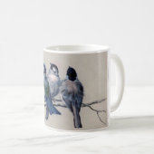 Blaue Vögel auf einem Zweig von Hector Giacomelli Kaffeetasse (VorderseiteRechts)
