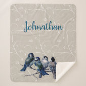 Blaue Vögel auf einer Zweigstelle Sherpadecke (Vorderseite)