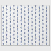 Blaue Vögel auf Ingwertopf-Wrap-Papier Geschenkpapier (Flach)