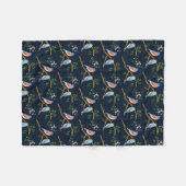 Blaue Vögel Blaue Fleece-Decke Fleecedecke (Vorderseite (Horizontal))