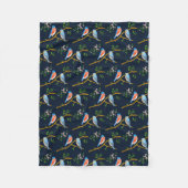 Blaue Vögel Blaue Fleece-Decke Fleecedecke (Vorderseite)
