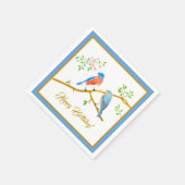 Blaue Vögel Blaues Gestell Serviette (Ecke)