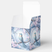 Blaue Vogel-Blumen-Geschenkbox Geschenkschachtel (Geöffnet)