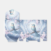 Blaue Vogel-Blumen-Geschenkbox Geschenkschachtel (Ungefaltet)