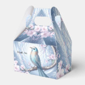 Blaue Vogel-Blumen-Geschenkbox Geschenkschachtel (Rückseite)