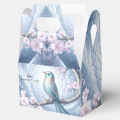Blaue Vogel-Blumen-Geschenkbox Geschenkschachtel (Geöffnet)
