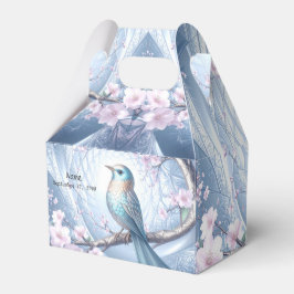 Blaue Vogel-Blumen-Geschenkbox Geschenkschachtel