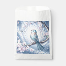 Blaue Vogel-Blumen-Geschenktüten