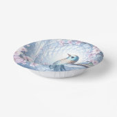 Blaue Vogel-Blumen-Papier-Schale Pappteller (Gewinkelt)