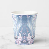Blaue Vogel-Blumen-Papierbecher Pappbecher (Links)
