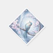 Blaue Vogel-Blumen-Servietten Serviette (Ecke)