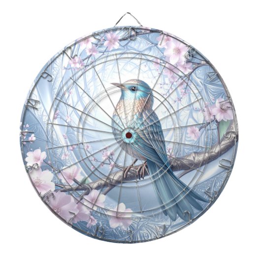 Blaue Vogel-Blumendartscheibe Dartscheibe (vorne)