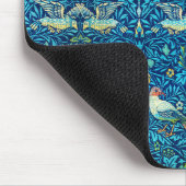 Blaue Vögel botanisch vintage William Morris Mousepad (Ecke)