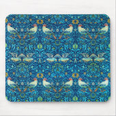 Blaue Vögel botanisch vintage William Morris Mousepad (Vorne)