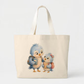 Blaue Vogel-Brüder Canvas-Tasche Jumbo Stoffbeutel (Vorne)