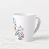 Blaue Vogel-Brüder-Schwestern-Latte-Mug Milchtasse (Rechte Ecke)