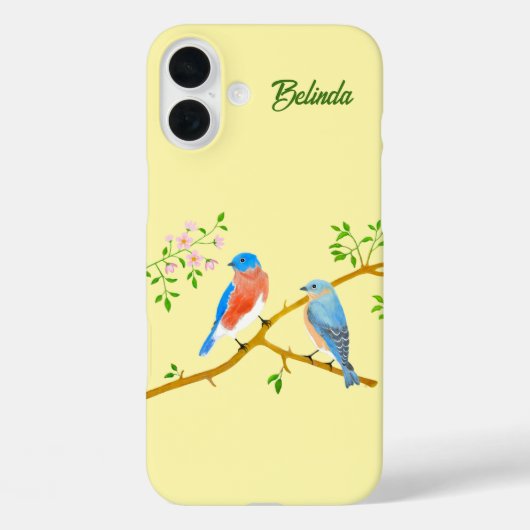 Blaue Vögel Case-Mate iPhone Hülle (Rückseite)