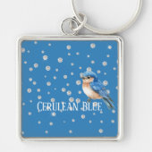 Blaue Vogel Cerulean Schlüsselanhänger (Vorne)