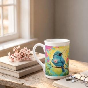 Blaue-Vogel-Cozy-Spezialtasse Porzellantasse