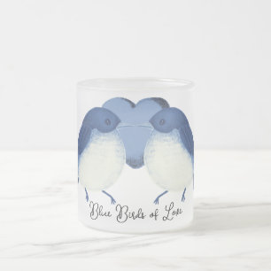 Blaue Vögel der Liebe Mattglastasse