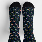Blaue Vögel Dunkelblau Socken (Oben)