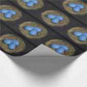 Blaue Vogel-Eier, Nest: Ursprüngliche Geschenkpapier (Ecke)