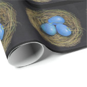 Blaue Vogel-Eier, Nest: Ursprüngliche Geschenkpapier (Rolleneckpunkt)