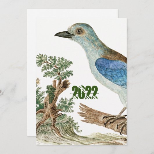 Blaue Vögel Einladung (Vorne/Hinten)