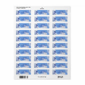 Blaue-Vogel Elegantes Monogramm Anfangs T Adresse (Vorne)
