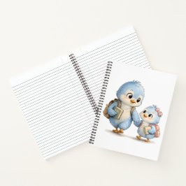 Blaue Vogel-Erinnerungen Foto-Notizbuch Notizblock