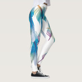 Blaue Vogel-Feder-populäre Leggings (Rechts)