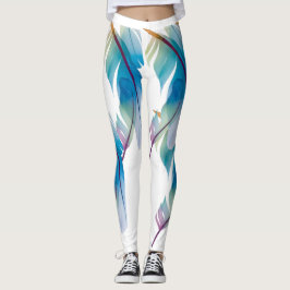 Blaue Vogel-Feder-populäre Leggings
