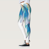 Blaue Vogel-Feder-populäre Leggings (Links)