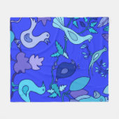 Blaue Vögel Fleecedecke (Vorderseite (Horizontal))