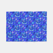 Blaue Vögel Fleecedecke (Vorderseite (Horizontal))
